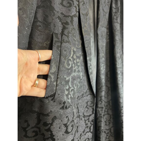 Vintage 1950s Black Brocade Opera Swing Coat - Picture 3 of 9